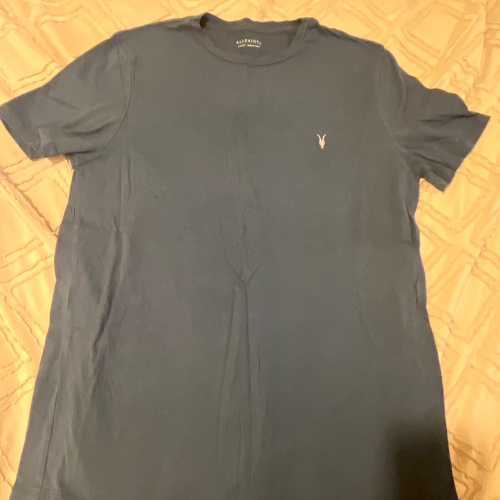 All Saints Navy Short Sleeve Tee